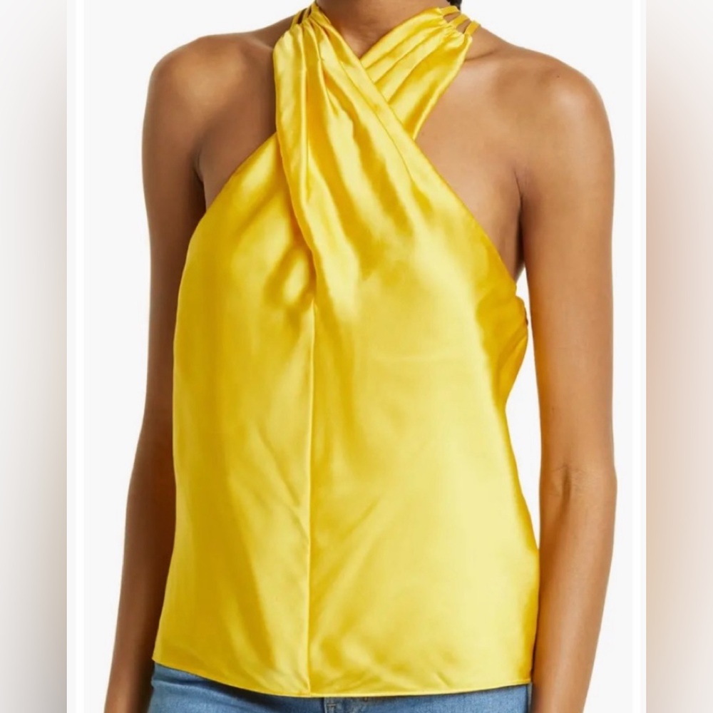 NWT Veronica Beard halter silk top